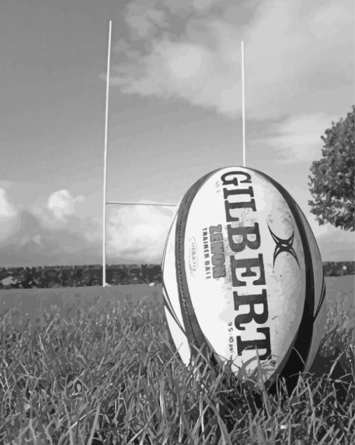 Black And White Rugby Ball Paint By Numbers