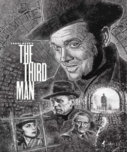 Black And White The Third Man Poster Paint By Numbers