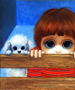 Boy And Poodle By Margaret Keane Paint By Numbers