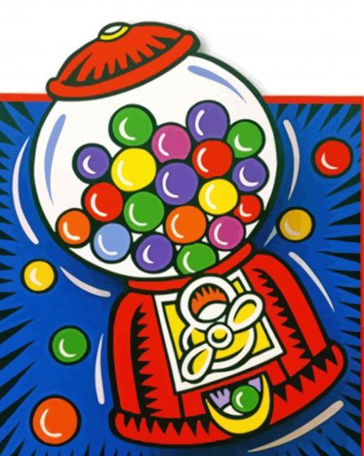 Bubblegum Machine Art Paint By Numbers