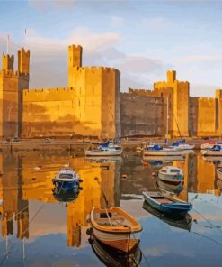 Caernarfon Castle At Sunset Paint By Numbers