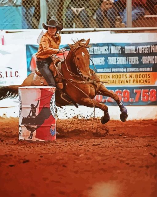 Cowboy Boots Western Wear And Barrel Race Paint By Numbers