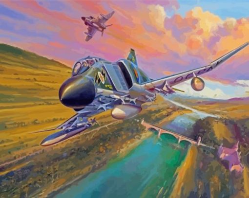 F4 Phantom Fighter Aircraft Art Paint By Numbers