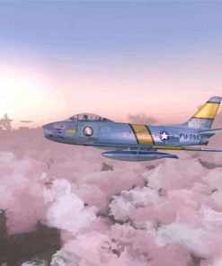 F86 Sabre Over Clouds Paint By Numbers