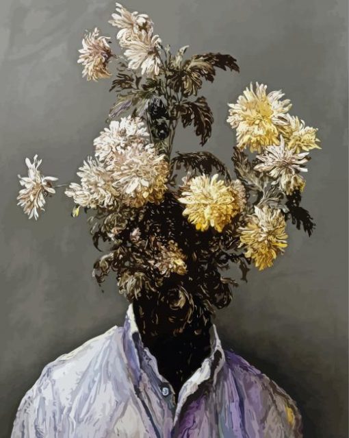Flowers Head Man Paint By Numbers