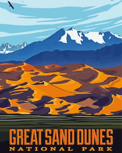 Great Sand Dunes National Park Poster Paint Bay Numbers