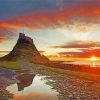 Holy Island Of Lindisfarne Castle At Sunset Paint By Numbers