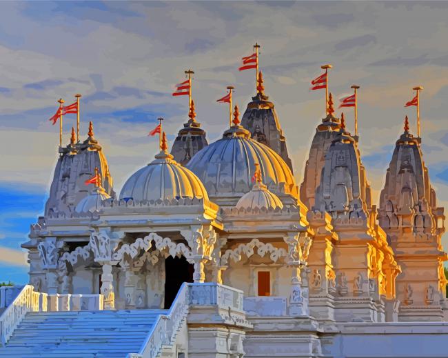 Indian Temple Neasden Paint By Numbers