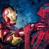 Iron Man And Spider Man Fight Paint By Numbers