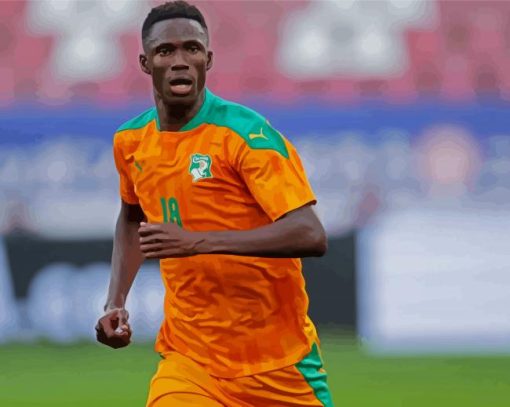 Ivorian Footballer Odilon Kossounou Paint By Numbers
