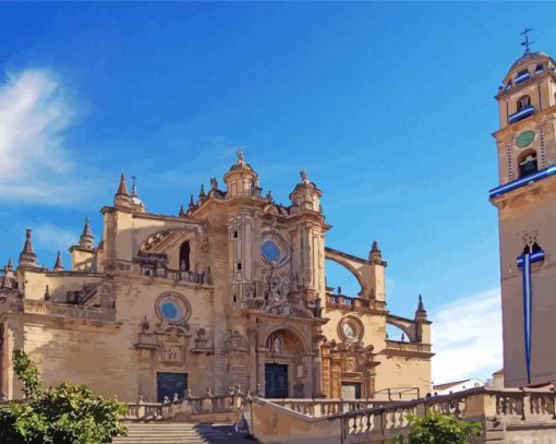 Jerez Cathedral In Cadiz Paint By Numbers