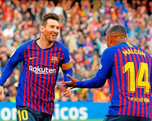 Malcom And Messi Players Paint By Numbers
