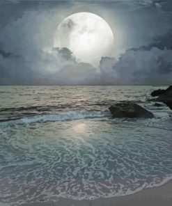 Moon And Ocean Paint By Numbers