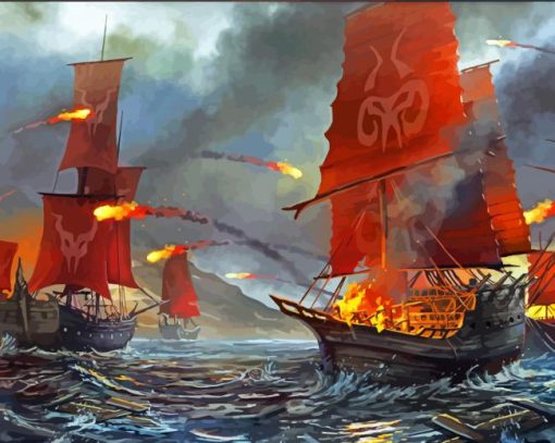 Naval Battle Paint By Numbers