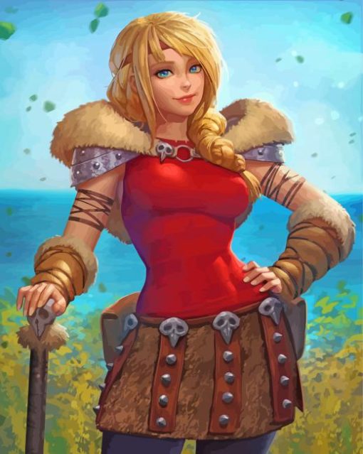 Norse Girl Cartoon Paint By Numbers