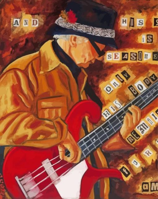 Old Man Bass Player Paint By Numbers