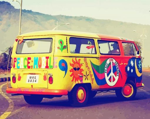 Peace Van On Road Paint By Numbers