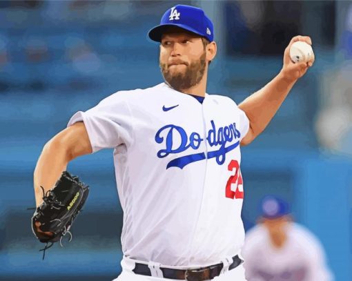 Professional Baseball Pitcher Clayton Kershaw Paint By Numbers