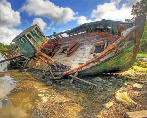 Ship Wrecks Paint By Numbers