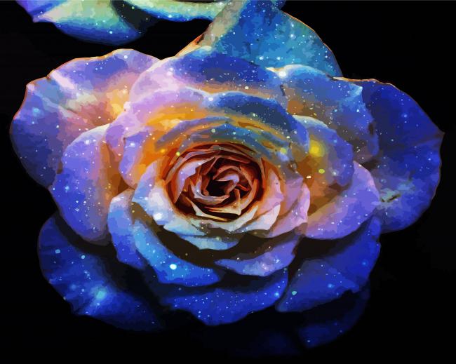 Space Rose Flower Paint By Numbers