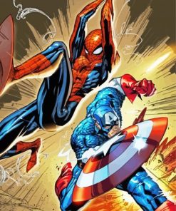 Spider Man And Captain America Paint By Numbers