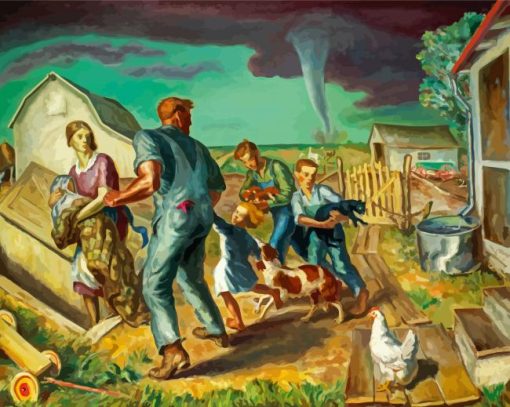 Tornado Over Kansas John Steuart Curry Paint By Numbers
