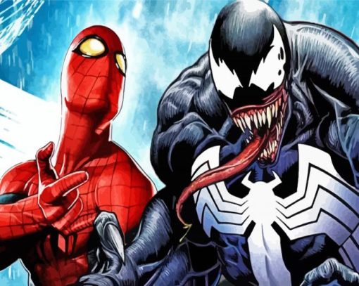 Venom And Spider Man Paint By Numbers