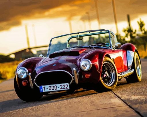 Vintage Ford Shelby Cobra Car Paint By Numbers