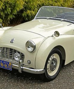 White Triumph Tr3 Car Paint By Numbers