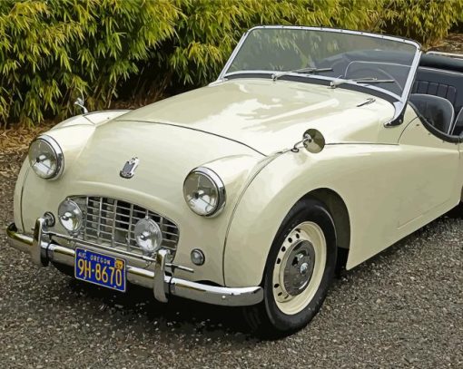 White Triumph Tr3 Car Paint By Numbers