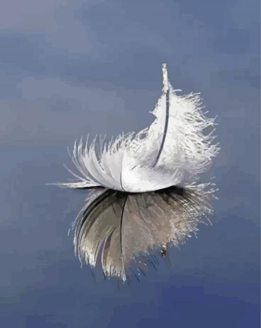 White Feather Reflection Paint By Numbers