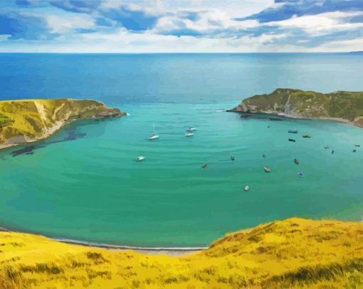 Beautiful Lulworth Cove Landscape Paint By Numbers