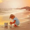 Beautiful Kid On The Beach Paint By Numbers