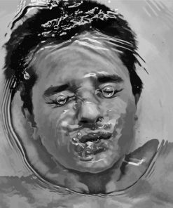 Black And White Face Under Water Paint By Numbers