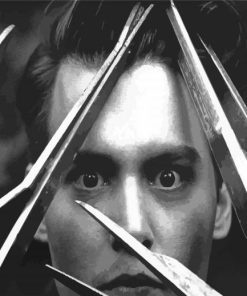 Black And White Johnny Depp Edward Scissorhands Paint By Numbers