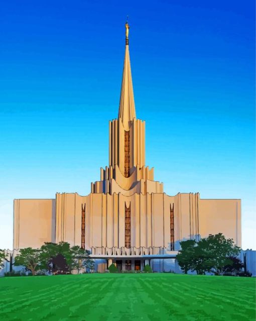 Church Jordan River Utah Temple Paint By Numbers