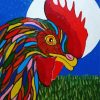 Colorful Abstract Rooster Head Paint By Numbers