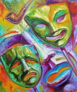 Colorful Theatre Masks Paint By Numbers