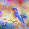 Colorful Abstract Blue Bird Paint By Numbers
