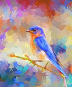 Colorful Abstract Blue Bird Paint By Numbers