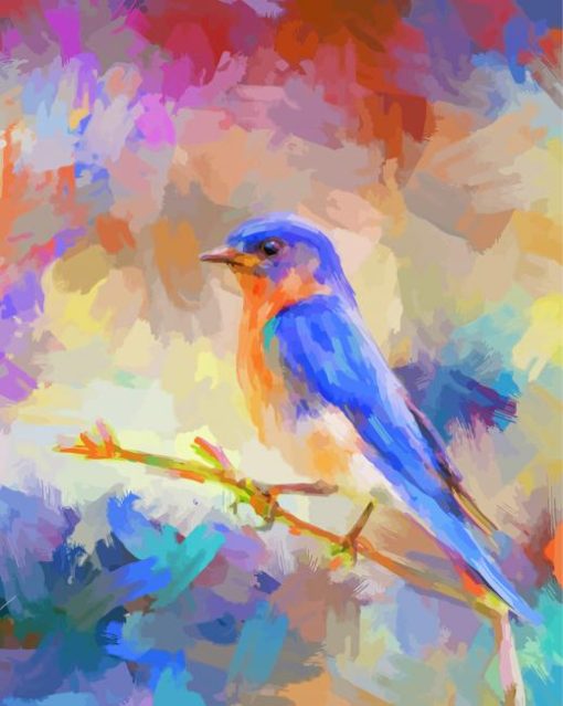 Colorful Abstract Blue Bird Paint By Numbers