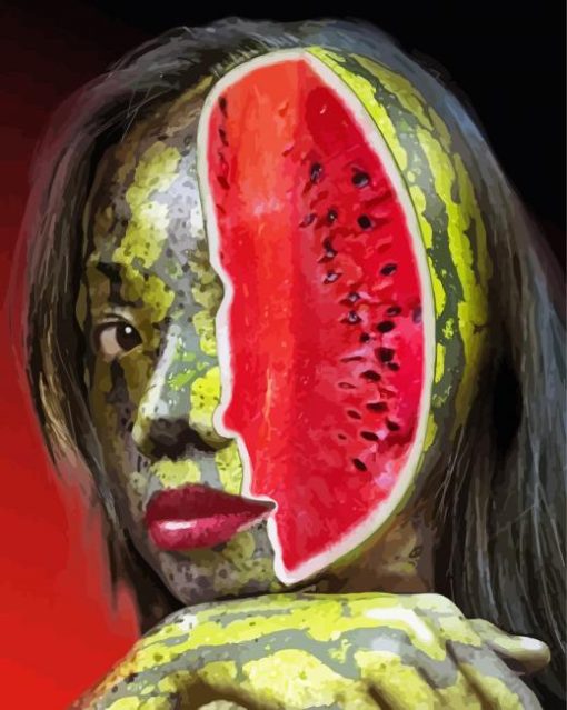 Cool Watermelon Girl Paint By Numbers