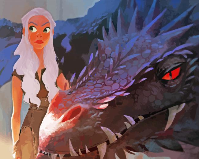 Daenerys And Dragon Art Paint By Numbers