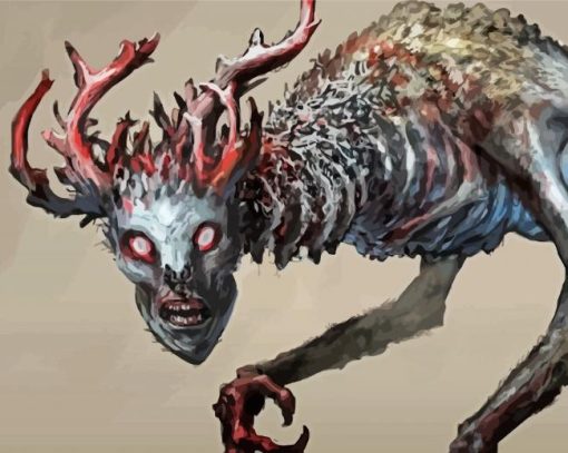 Fantasy Wendigo Art Paint By Numbers