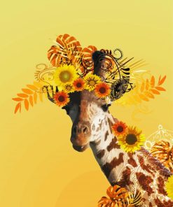 Giraffe Sunflower Paint By Numbers