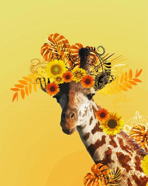 Giraffe Sunflower Paint By Numbers