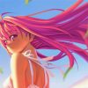 Girl Anime Pink Hair Paint By Numbers