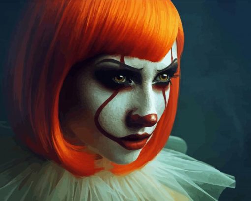 Horror Female Clown Paint By Numbers