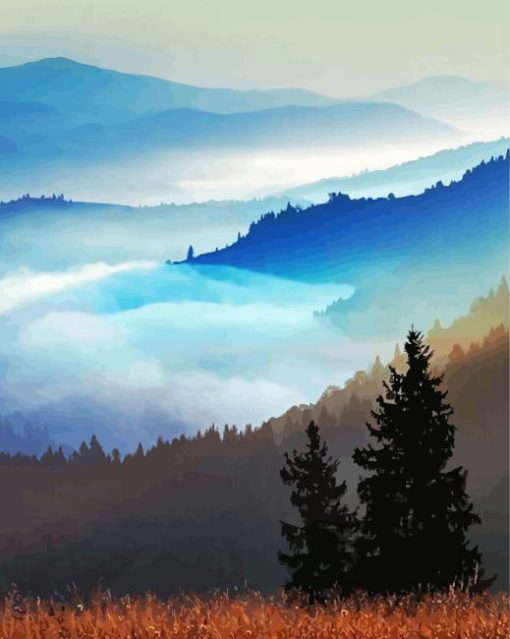 Landscape And Fog Paint By Numbers