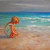 Little Girl Looking out to Sea Art Paint By Numbers